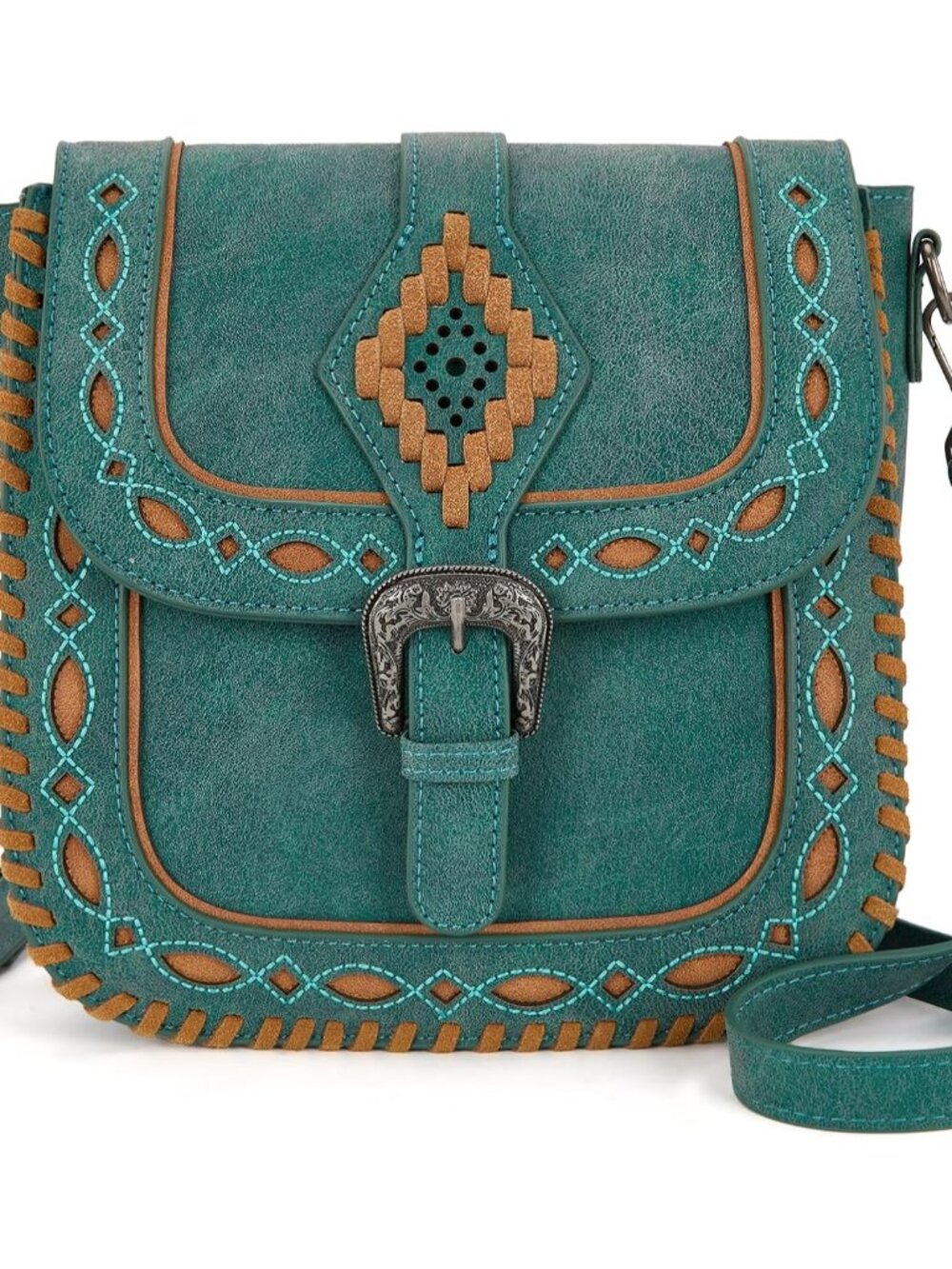 Whipstitch Flap Crossbody Bag for Women Designer Saddle Bag